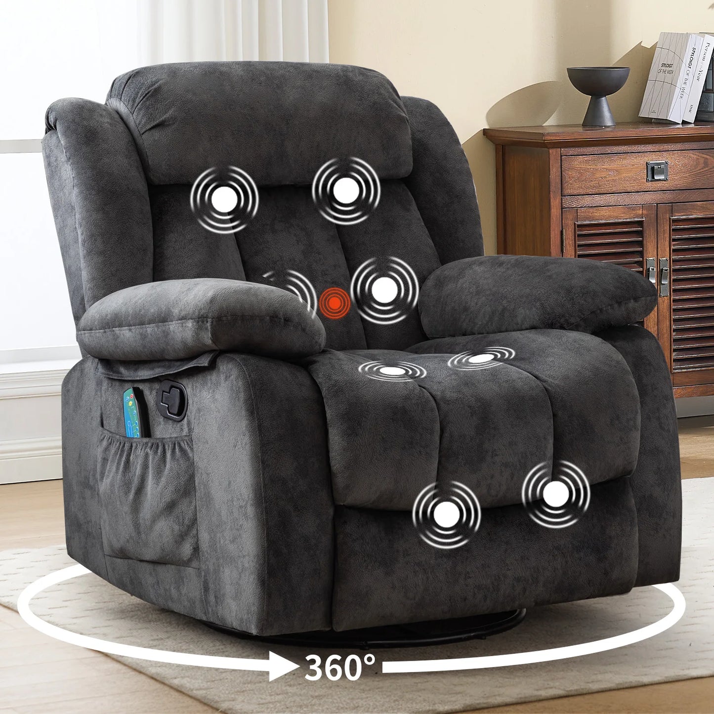 Comfort Recliner | Power Lift Recliner Chair with Massage & 360° Swivel | Ultimate Relaxation for Home 9