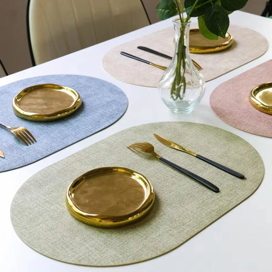 LinoMat | Oval Faux Leather Placemats | Heat Resistant & Non-Slip 1