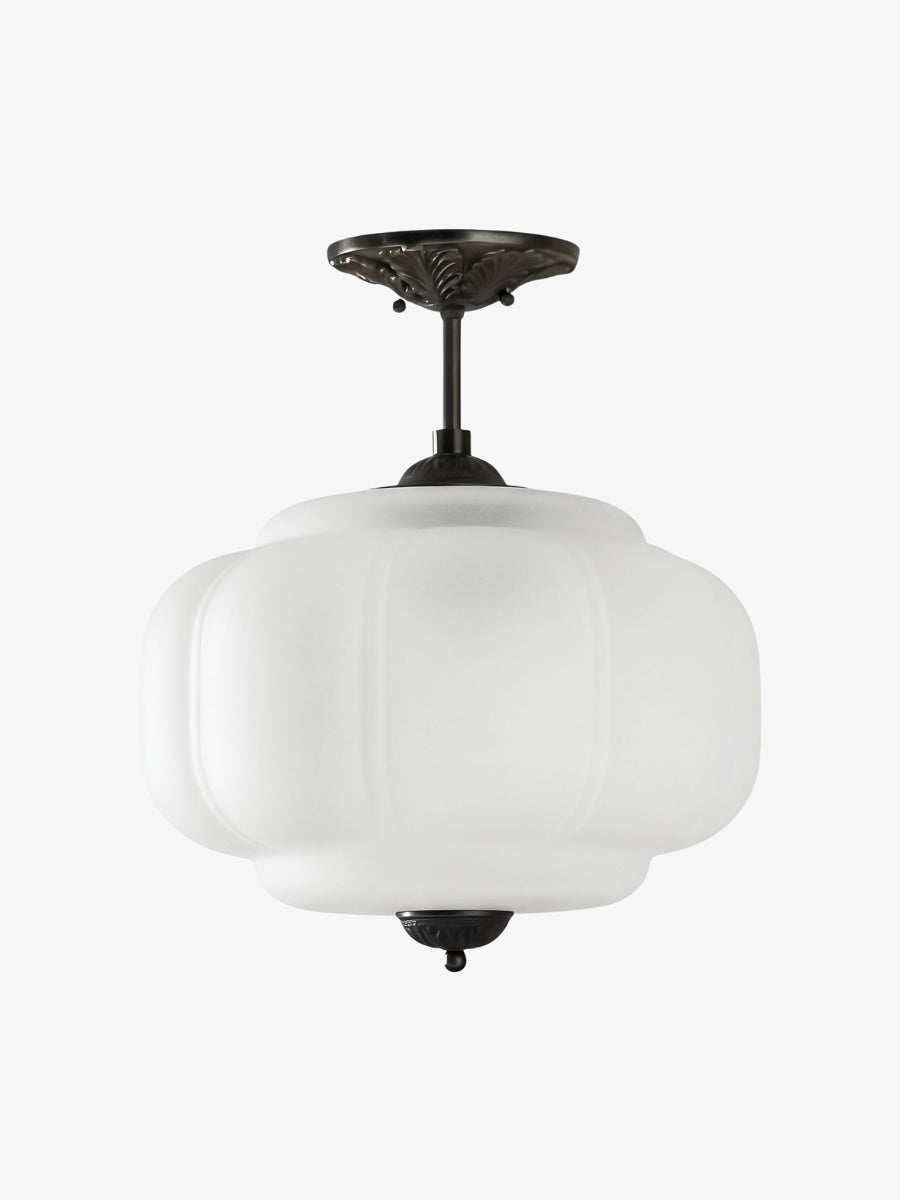LunaGlass | Vintage Elegant Milk Glass Pendant Ceiling Light Fixture 25