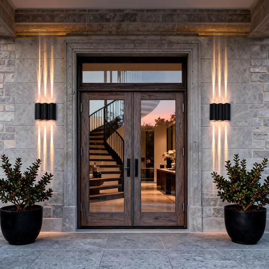 Modern Wave | Outdoor Wall Lantern with High-Brightness LED | Unique Wavy Design for Courtyards and Entrances 2