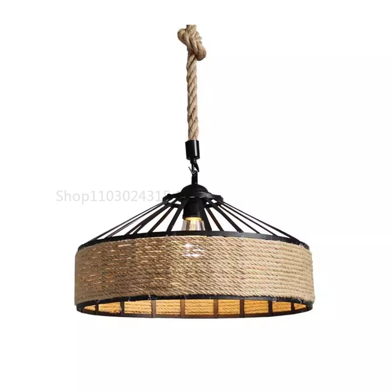 Rustic Pendant Light | Hemp Rope Hanging Lamp with Industrial Charm | Vintage Kitchen Pendant Lighting for Cozy Ambiance 4