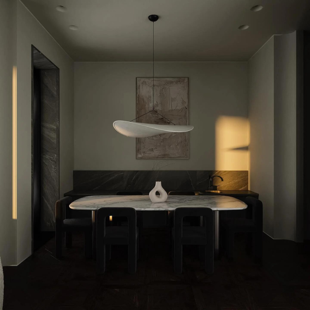 SilkAura | Serene Japandi Minimalist Hanging Pendant Light Fixture 8