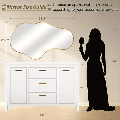 Abstract Wall Mirrors | Asymmetrical Design with Durable Aluminum Frame | Unique Home Decor for Modern Interiors 3