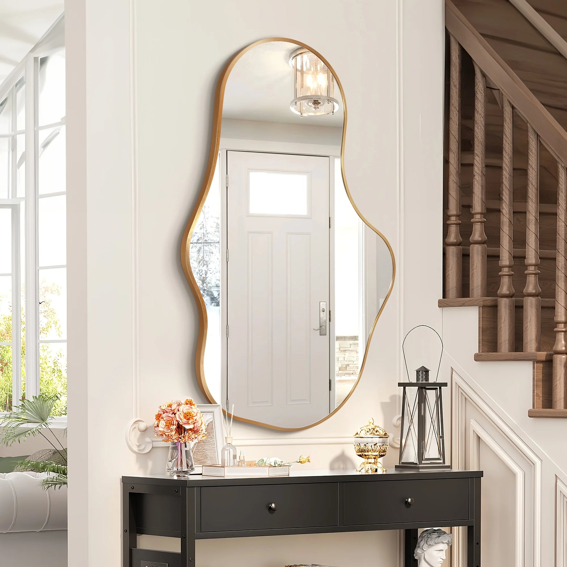 Abstract Wall Mirrors | Asymmetrical Design with Durable Aluminum Frame | Unique Home Decor for Modern Interiors 4