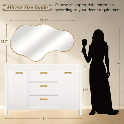 Abstract Wall Mirrors | Asymmetrical Design with Durable Aluminum Frame | Unique Home Decor for Modern Interiors 5
