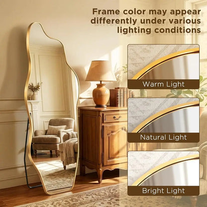 Artistic Collection | Full Length Standing Floor Mirror with HD Glass | Wavy Design for Modern Home Decor 2
