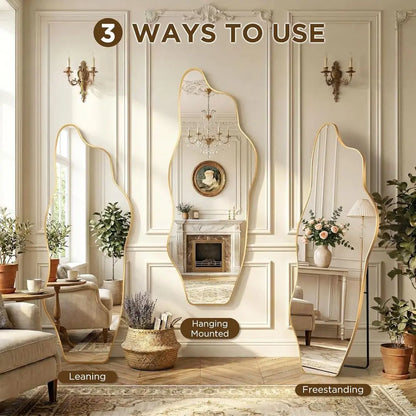 Artistic Collection | Full Length Standing Floor Mirror with HD Glass | Wavy Design for Modern Home Decor 3