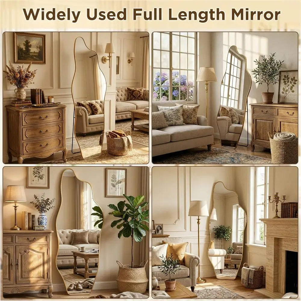 Artistic Collection | Full Length Standing Floor Mirror with HD Glass | Wavy Design for Modern Home Decor 4