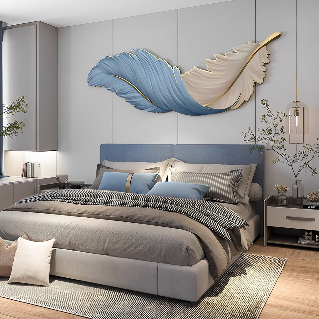 Artistic Feather Wall Sconce Lighting with Remote Control | Soft Ambient Glow for Versatile Home Decor 0