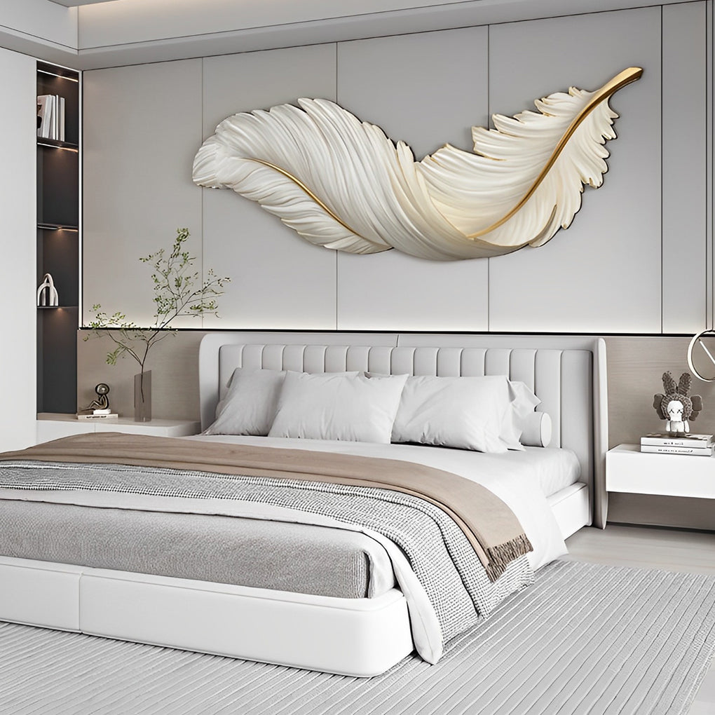 Artistic Feather Wall Sconce Lighting with Remote Control | Soft Ambient Glow for Versatile Home Decor 10