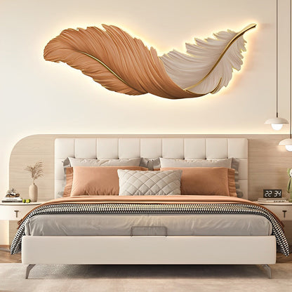 Artistic Feather Wall Sconce Lighting with Remote Control | Soft Ambient Glow for Versatile Home Decor 14