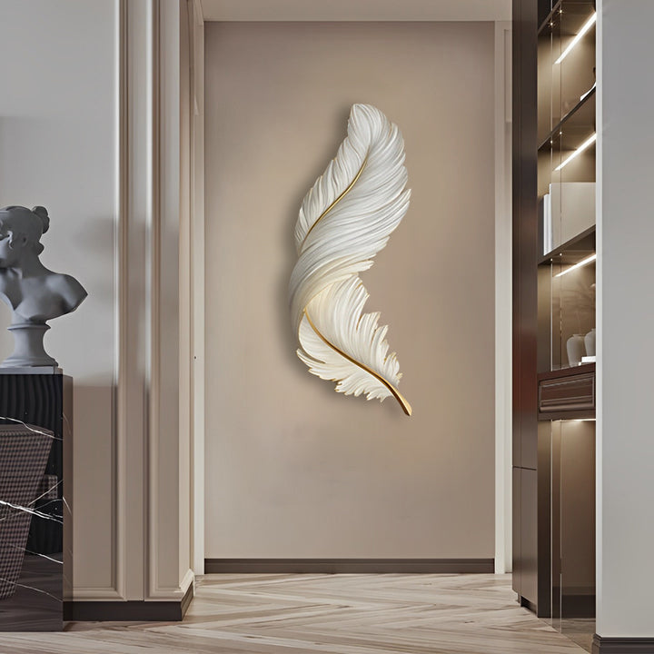 Artistic Feather Wall Sconce Lighting with Remote Control | Soft Ambient Glow for Versatile Home Decor 15