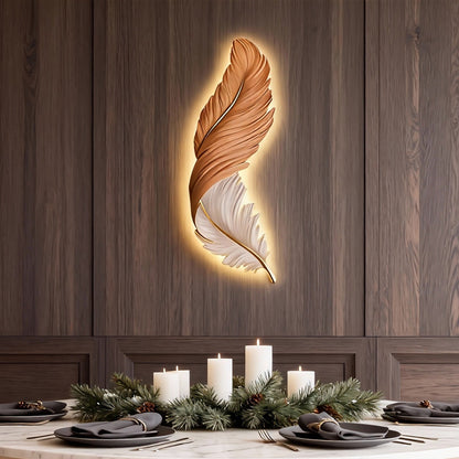 Artistic Feather Wall Sconce Lighting with Remote Control | Soft Ambient Glow for Versatile Home Decor 3