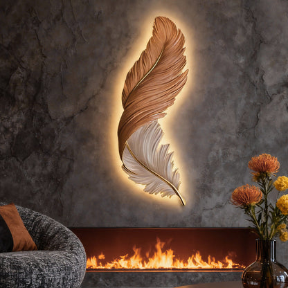 Artistic Feather Wall Sconce Lighting with Remote Control | Soft Ambient Glow for Versatile Home Decor 5