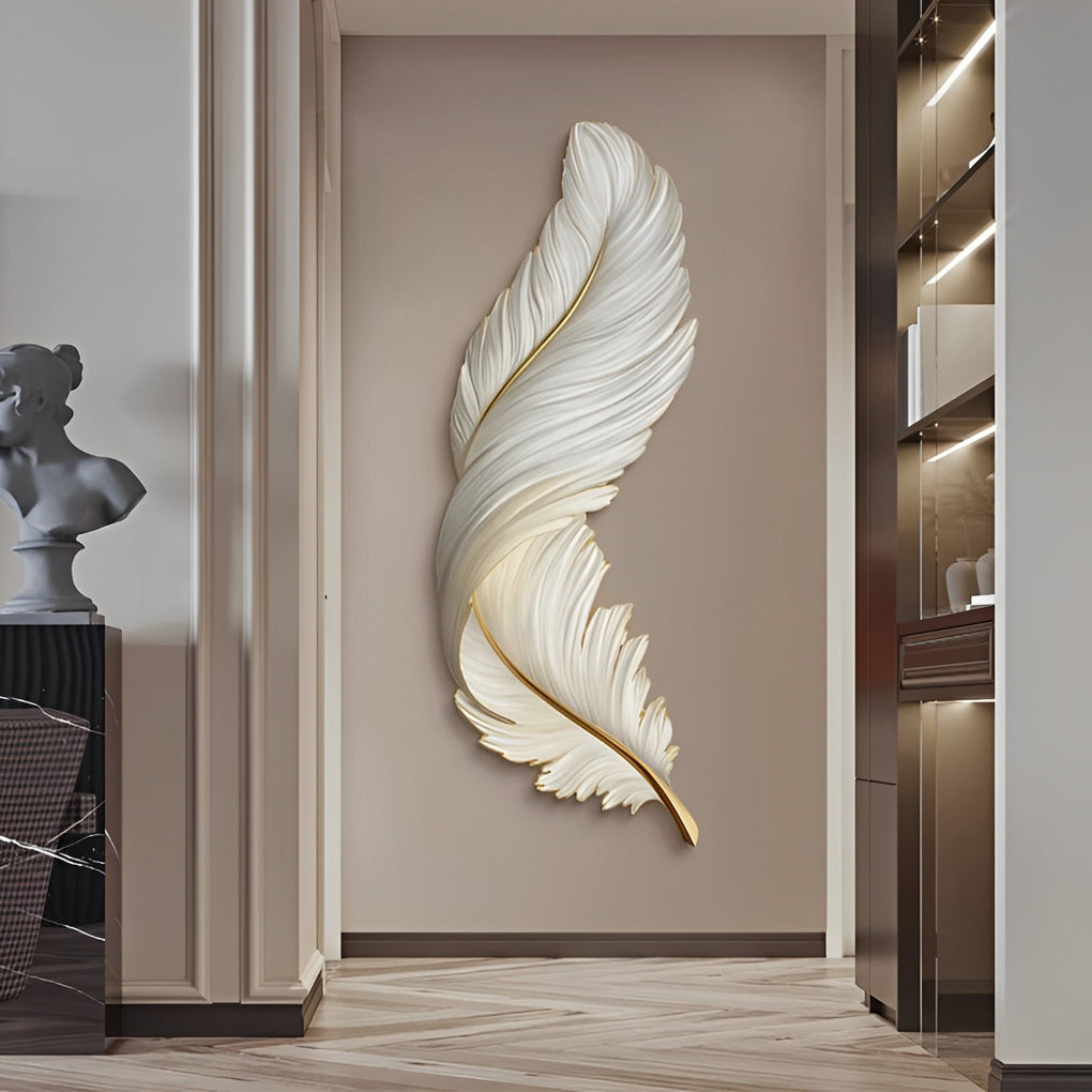 Artistic Feather Wall Sconce Lighting with Remote Control | Soft Ambient Glow for Versatile Home Decor 6