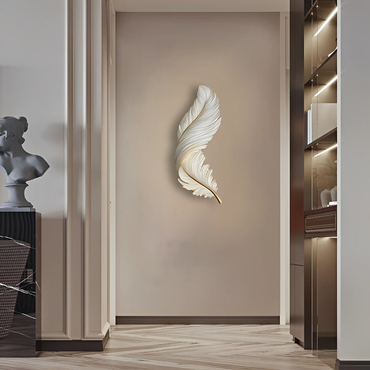 Artistic Feather Wall Sconce Lighting with Remote Control | Soft Ambient Glow for Versatile Home Decor 7