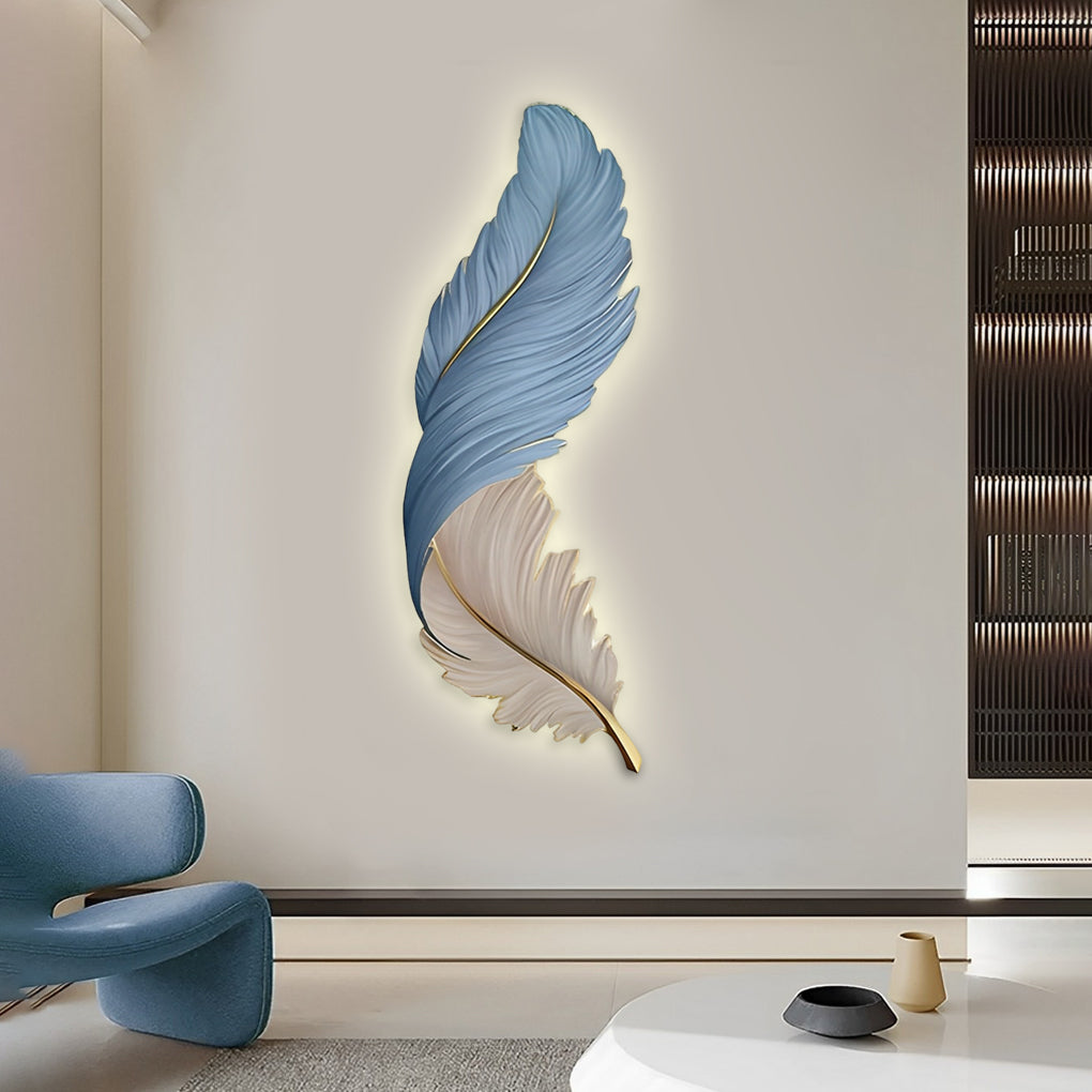 Artistic Feather Wall Sconce Lighting with Remote Control | Soft Ambient Glow for Versatile Home Decor 8