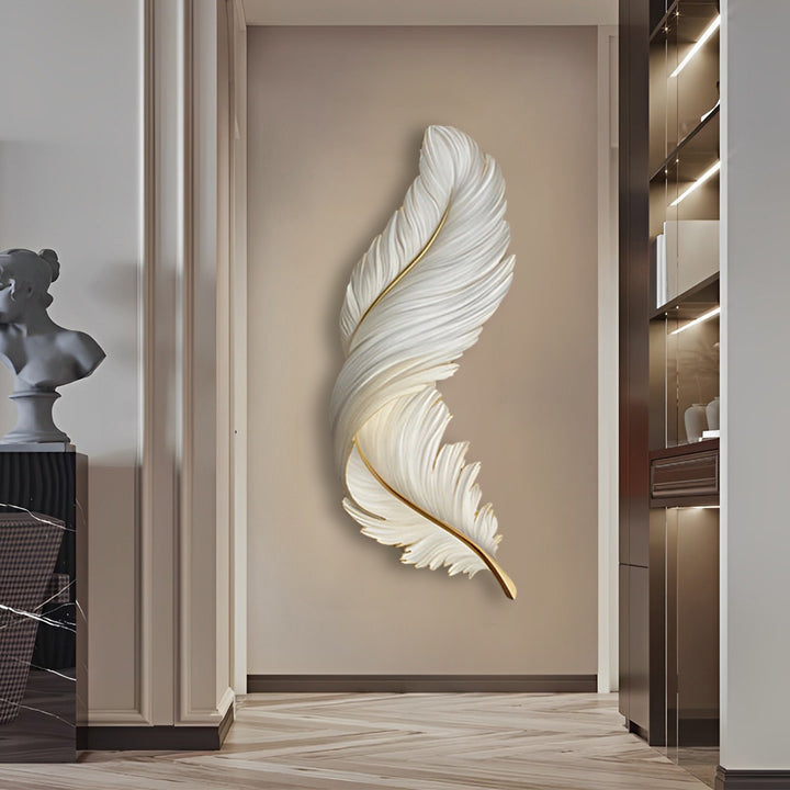 Artistic Feather Wall Sconce Lighting with Remote Control | Soft Ambient Glow for Versatile Home Decor 9