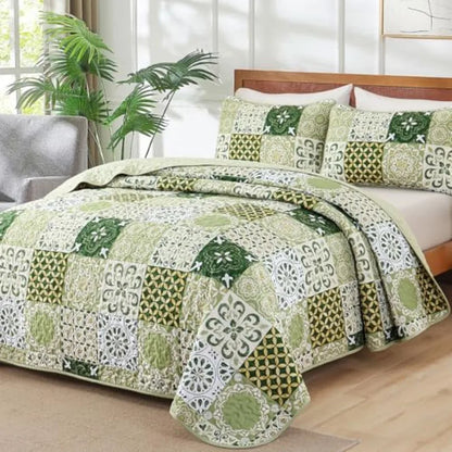 Boho Summer Quilt Set | Soft Lightweight Microfiber Bedspread with 3 Pieces for Cozy Comfort 11
