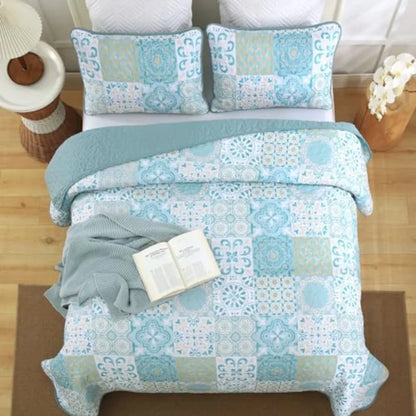 Boho Summer Quilt Set | Soft Lightweight Microfiber Bedspread with 3 Pieces for Cozy Comfort 2