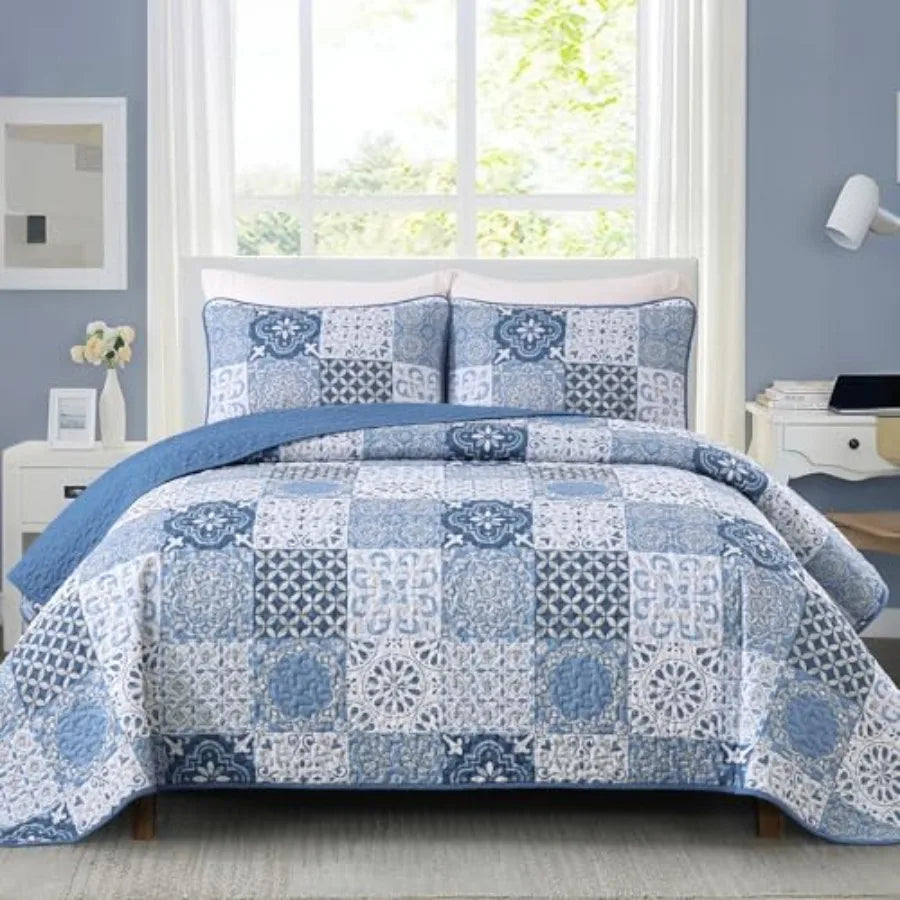 Boho Summer Quilt Set | Soft Lightweight Microfiber Bedspread with 3 Pieces for Cozy Comfort 8