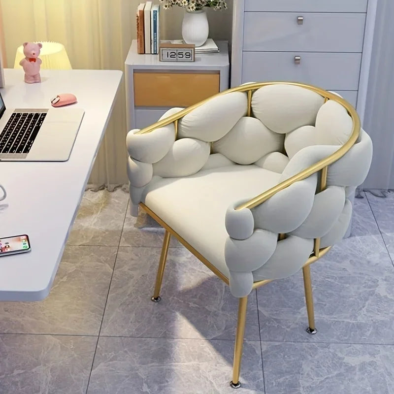 Chic Collection | Vanity Table Chair with Elegant Backrest | Stylish Stool for Makeup Vanity 0