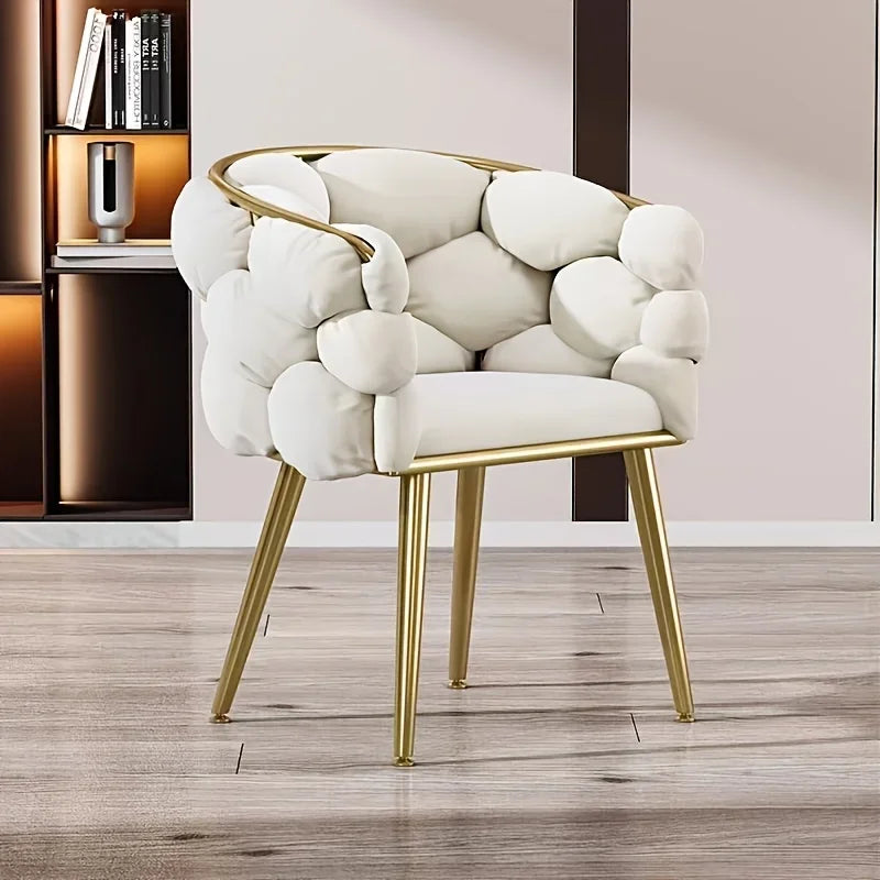 Chic Collection | Vanity Table Chair with Elegant Backrest | Stylish Stool for Makeup Vanity 2