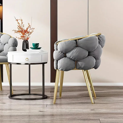 Chic Collection | Vanity Table Chair with Elegant Backrest | Stylish Stool for Makeup Vanity 5