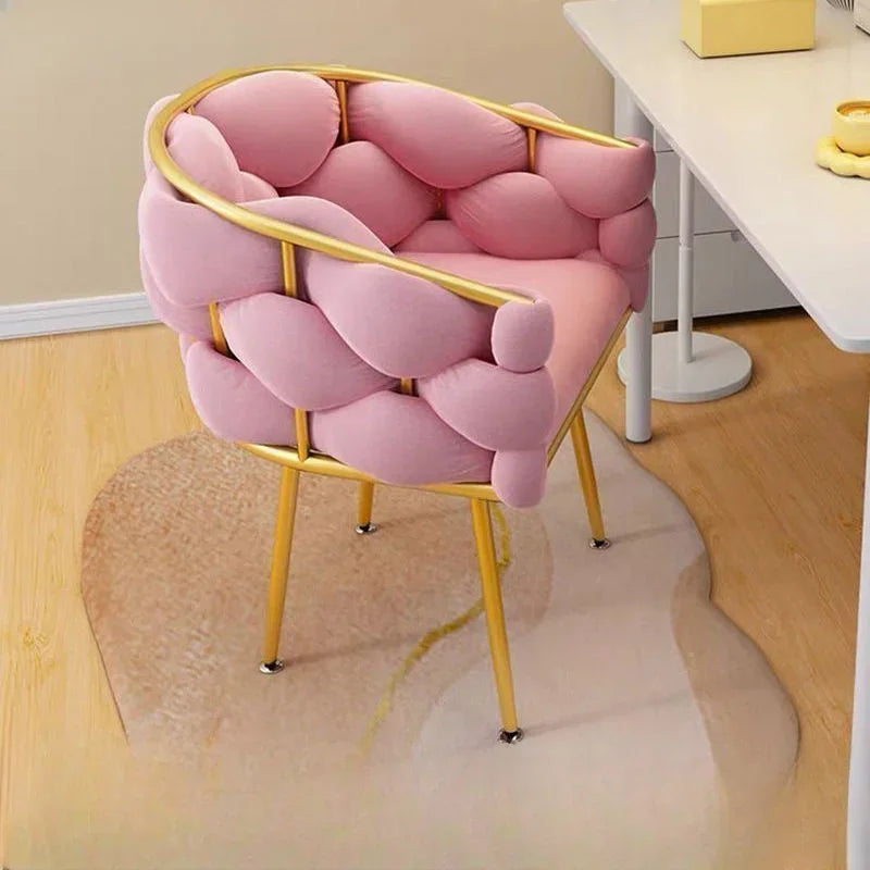 Chic Collection | Vanity Table Chair with Elegant Backrest | Stylish Stool for Makeup Vanity 6