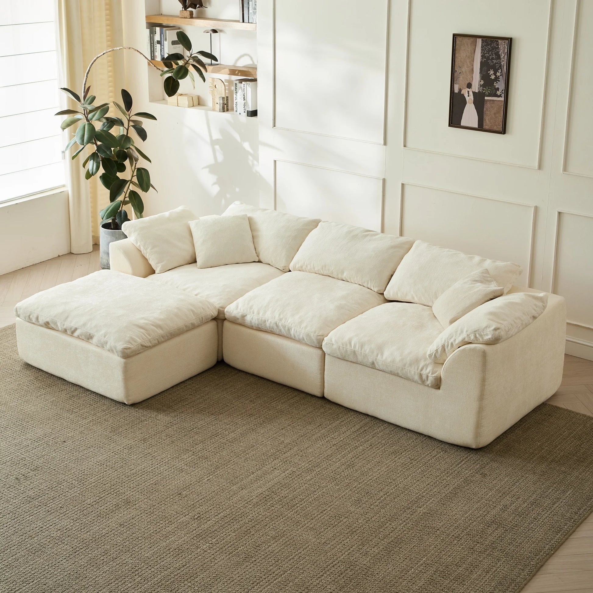 Cloud Collection | Modular Sectional Sofa with Deep Seats | Chenille Fabric for Ultimate Comfort 1