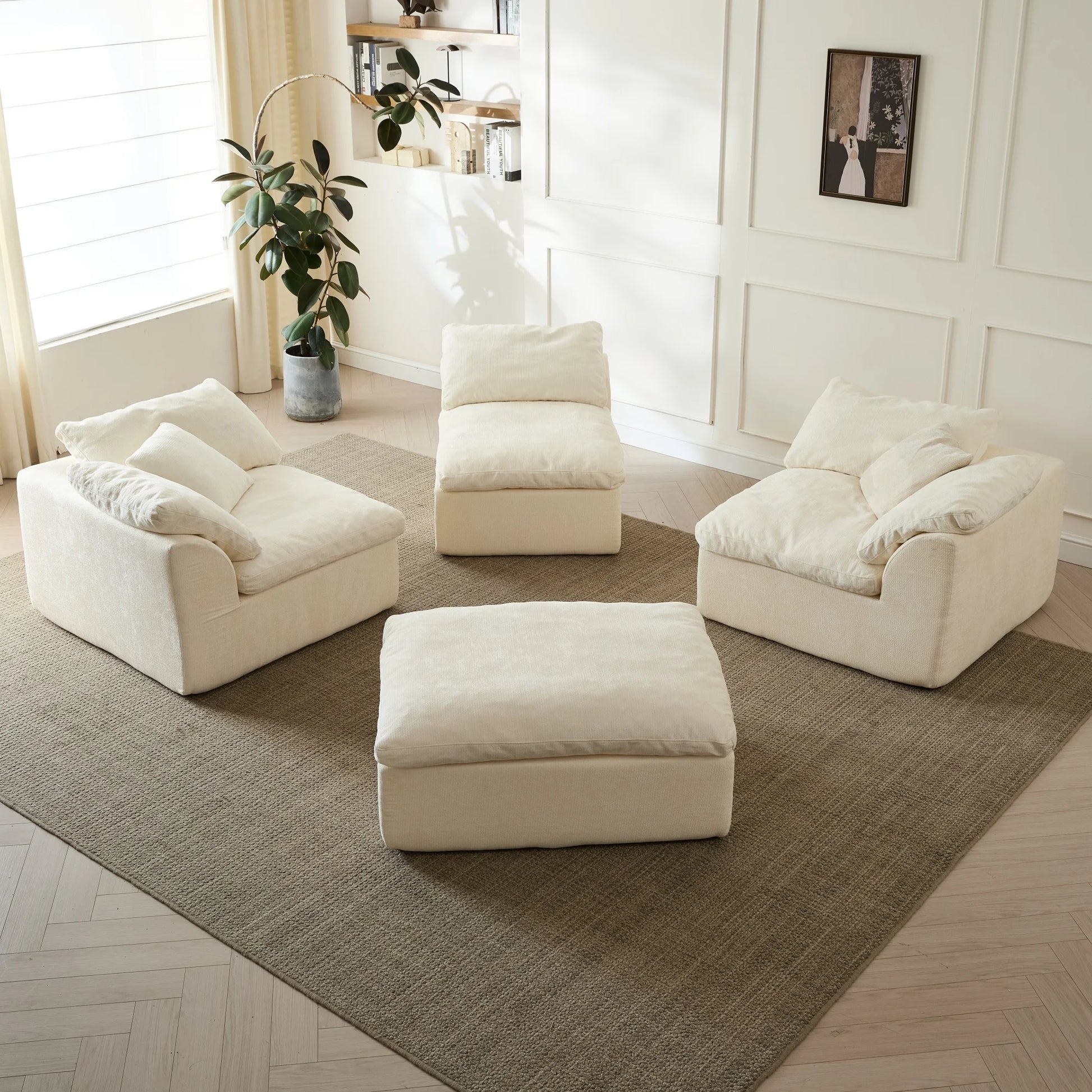 Cloud Collection | Modular Sectional Sofa with Deep Seats | Chenille Fabric for Ultimate Comfort 3