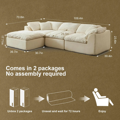 Cloud Collection | Modular Sectional Sofa with Deep Seats | Chenille Fabric for Ultimate Comfort 5