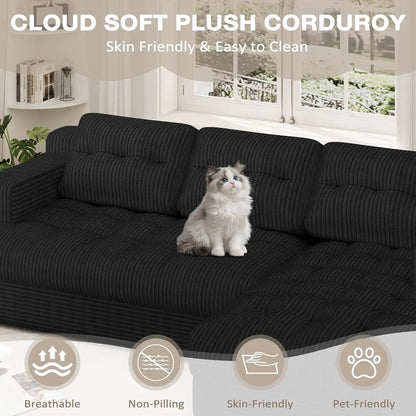 Cloud Comfort | Modular Sectional Couch with Deep Seat & Chaise | Versatile Design for Small Spaces 1