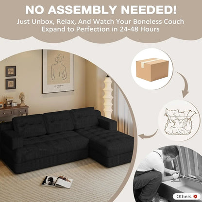 Cloud Comfort | Modular Sectional Couch with Deep Seat & Chaise | Versatile Design for Small Spaces 4
