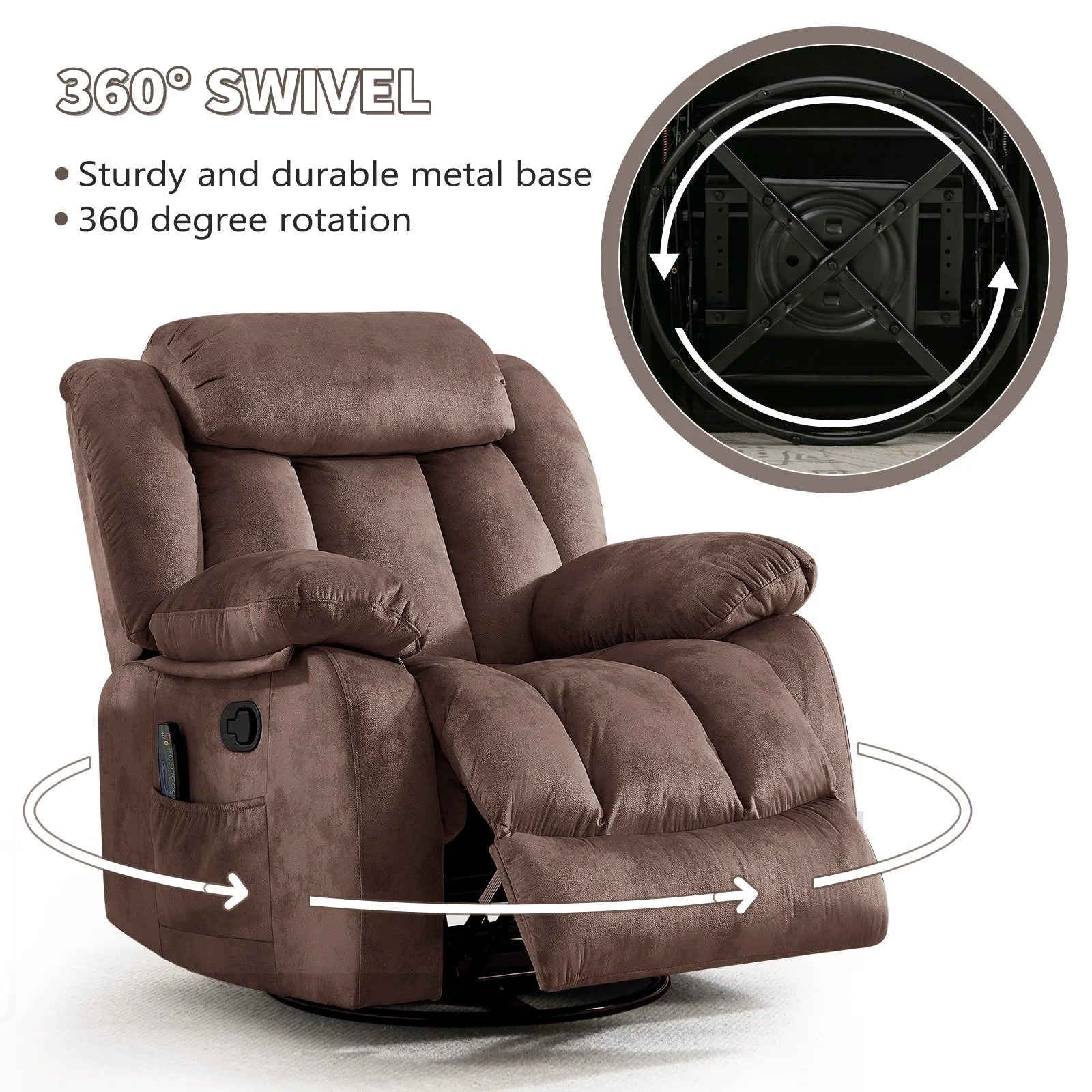 Comfort Recliner | Power Lift Recliner Chair with Massage & 360° Swivel | Ultimate Relaxation for Home 4