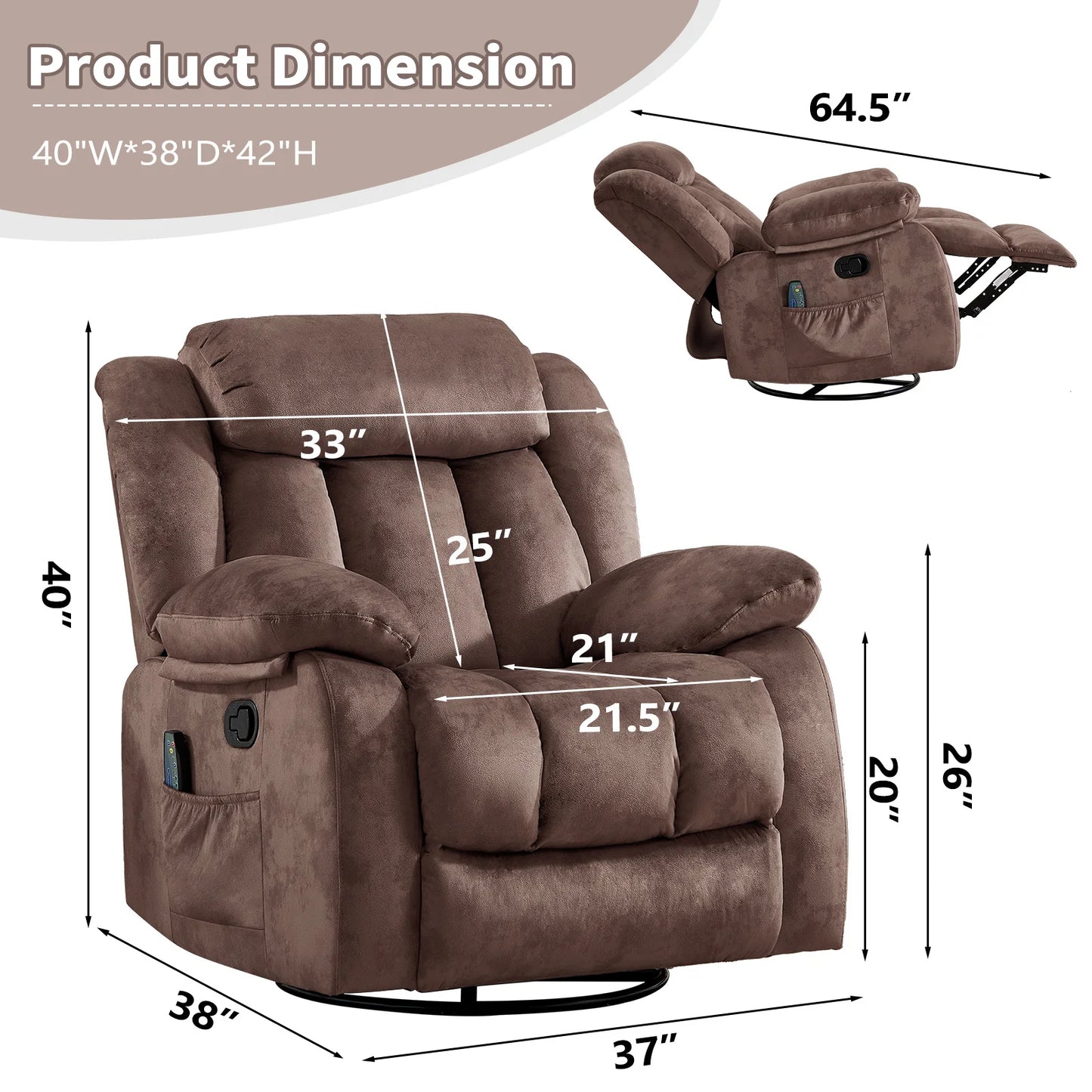 Comfort Recliner | Power Lift Recliner Chair with Massage & 360° Swivel | Ultimate Relaxation for Home 8