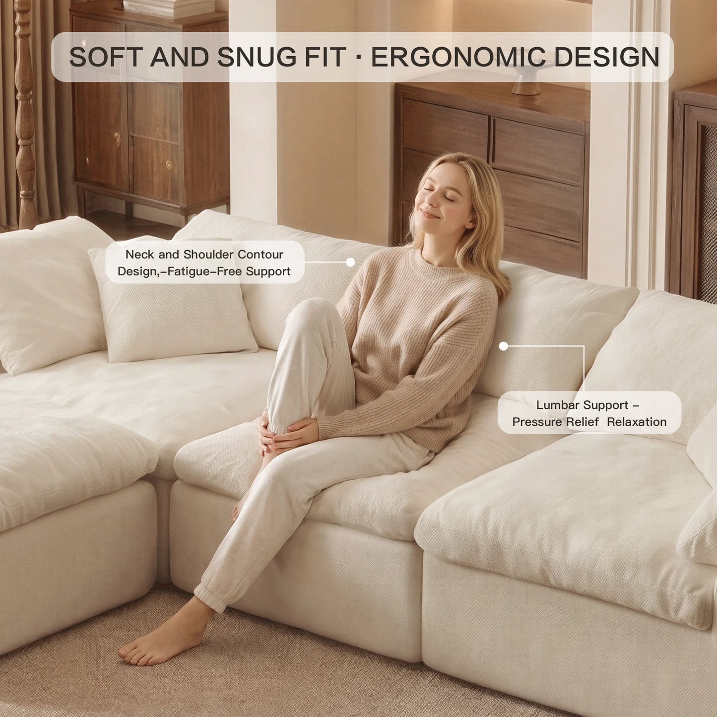 Contemporary Modular Sofa | L-Shaped Sectional Couch with Chaise Lounge | Ultimate Comfort for Modern Living Rooms 2