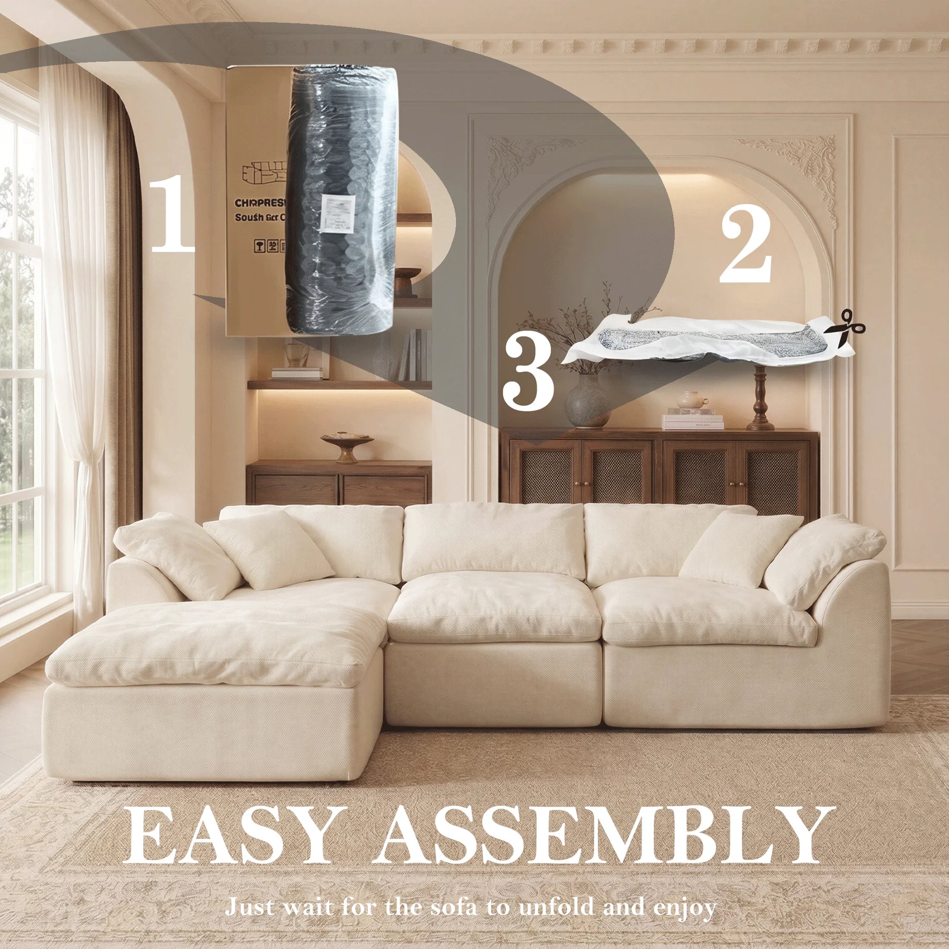 Contemporary Modular Sofa | L-Shaped Sectional Couch with Chaise Lounge | Ultimate Comfort for Modern Living Rooms 7