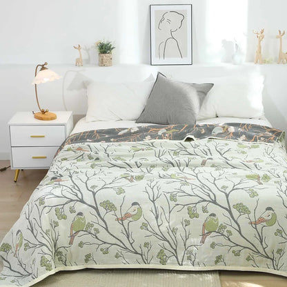 Cozy Collection | Lightweight Cotton Gauze Blanket for Summer Comfort | Soft, Breathable Design for Home Decor 0