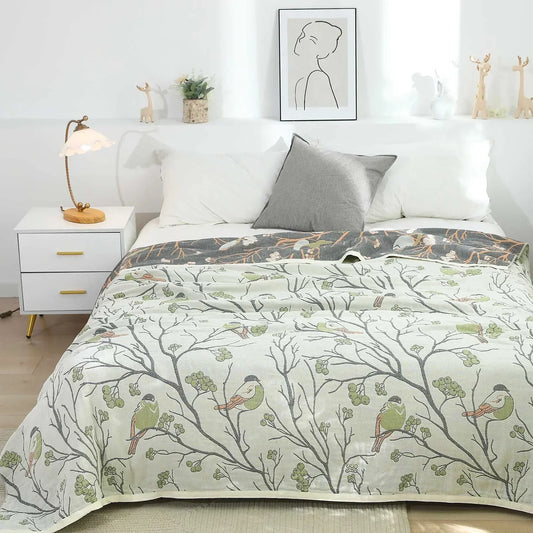 Cozy Collection | Lightweight Cotton Gauze Blanket for Summer Comfort | Soft, Breathable Design for Home Decor 0