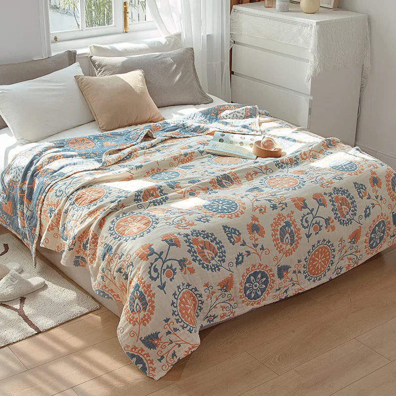 Cozy Collection | Lightweight Cotton Gauze Blanket for Summer Comfort | Soft, Breathable Design for Home Decor 10