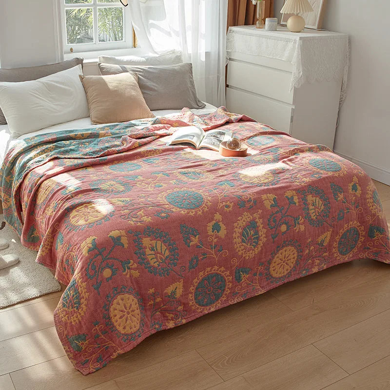Cozy Collection | Lightweight Cotton Gauze Blanket for Summer Comfort | Soft, Breathable Design for Home Decor 12