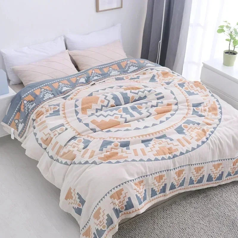 Cozy Collection | Lightweight Cotton Gauze Blanket for Summer Comfort | Soft, Breathable Design for Home Decor 14