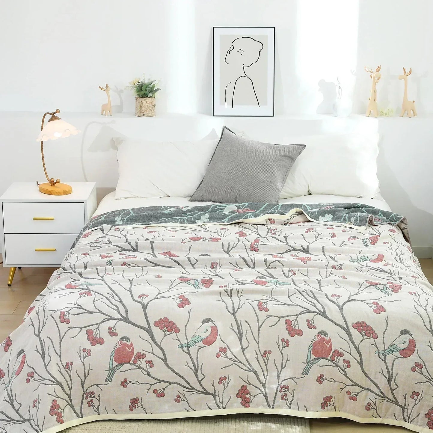 Cozy Collection | Lightweight Cotton Gauze Blanket for Summer Comfort | Soft, Breathable Design for Home Decor 15