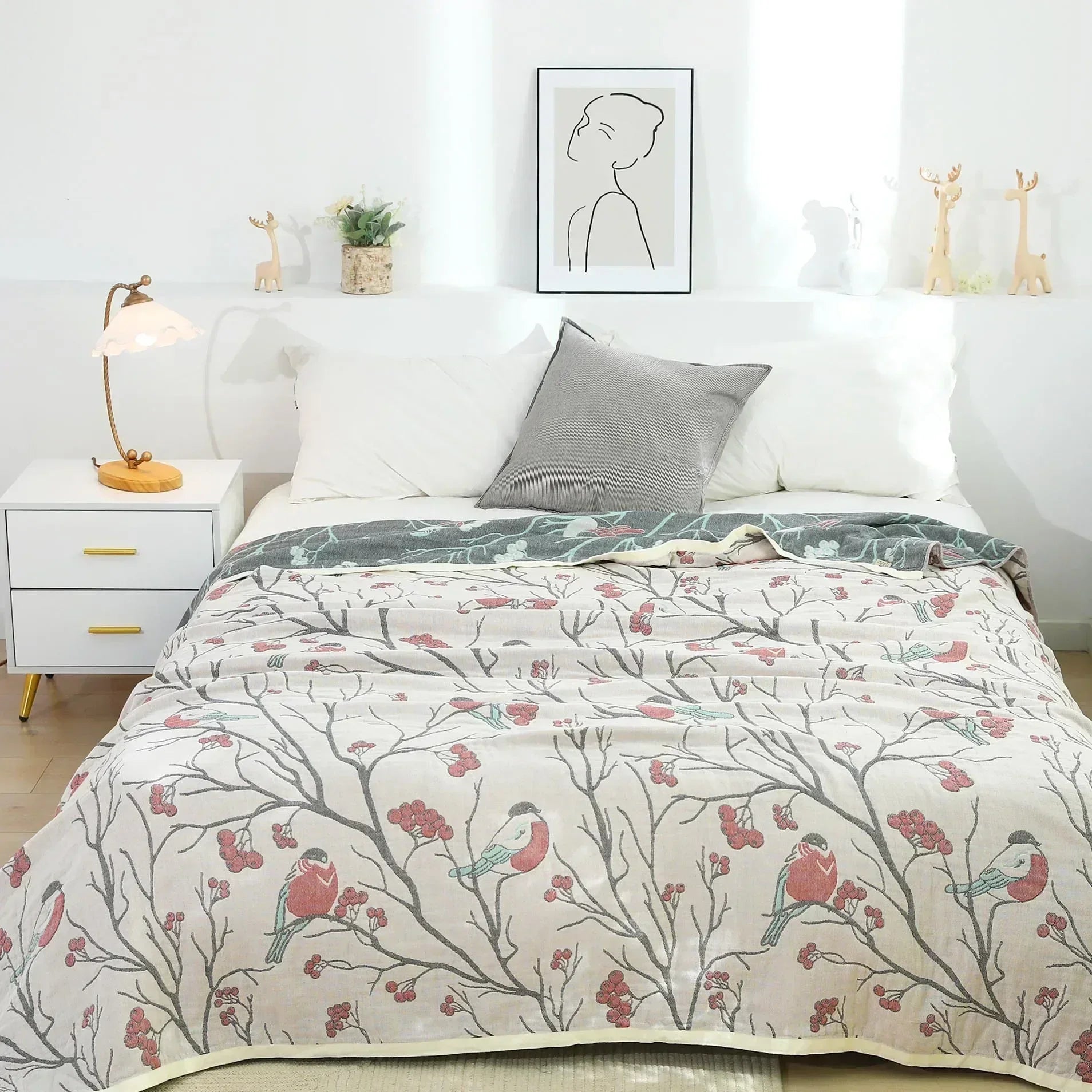 Cozy Collection | Lightweight Cotton Gauze Blanket for Summer Comfort | Soft, Breathable Design for Home Decor 15