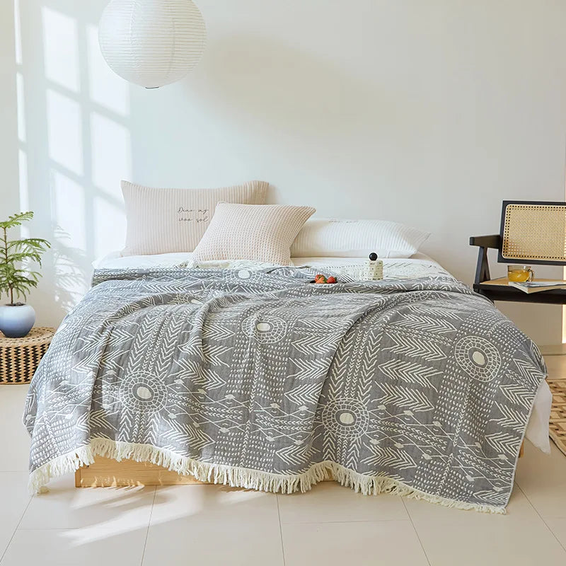 Cozy Collection | Lightweight Cotton Gauze Blanket for Summer Comfort | Soft, Breathable Design for Home Decor 17