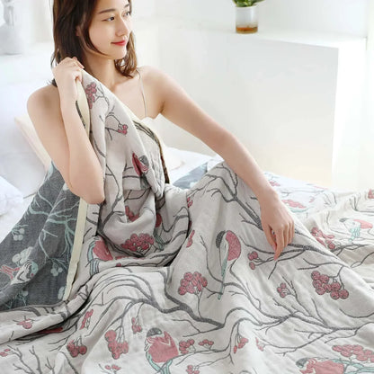 Cozy Collection | Lightweight Cotton Gauze Blanket for Summer Comfort | Soft, Breathable Design for Home Decor 2