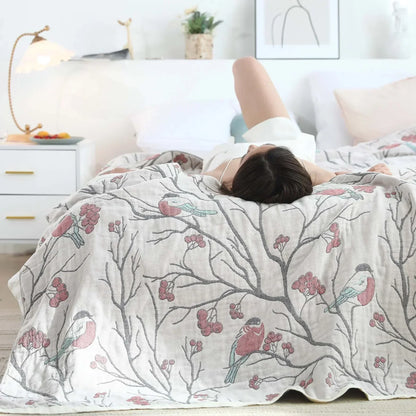 Cozy Collection | Lightweight Cotton Gauze Blanket for Summer Comfort | Soft, Breathable Design for Home Decor 3
