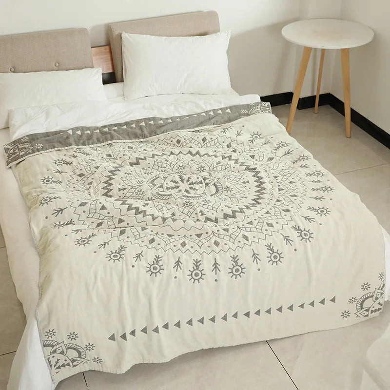 Cozy Collection | Lightweight Cotton Gauze Blanket for Summer Comfort | Soft, Breathable Design for Home Decor 9