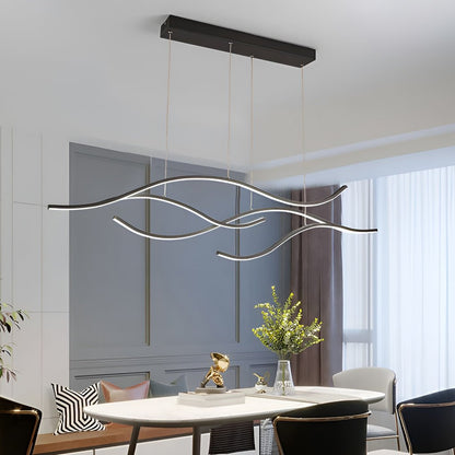 Elegant Curved Pendant Light | Adjustable Brightness & Wavy Design for Stylish Kitchen Pendant Lighting 10